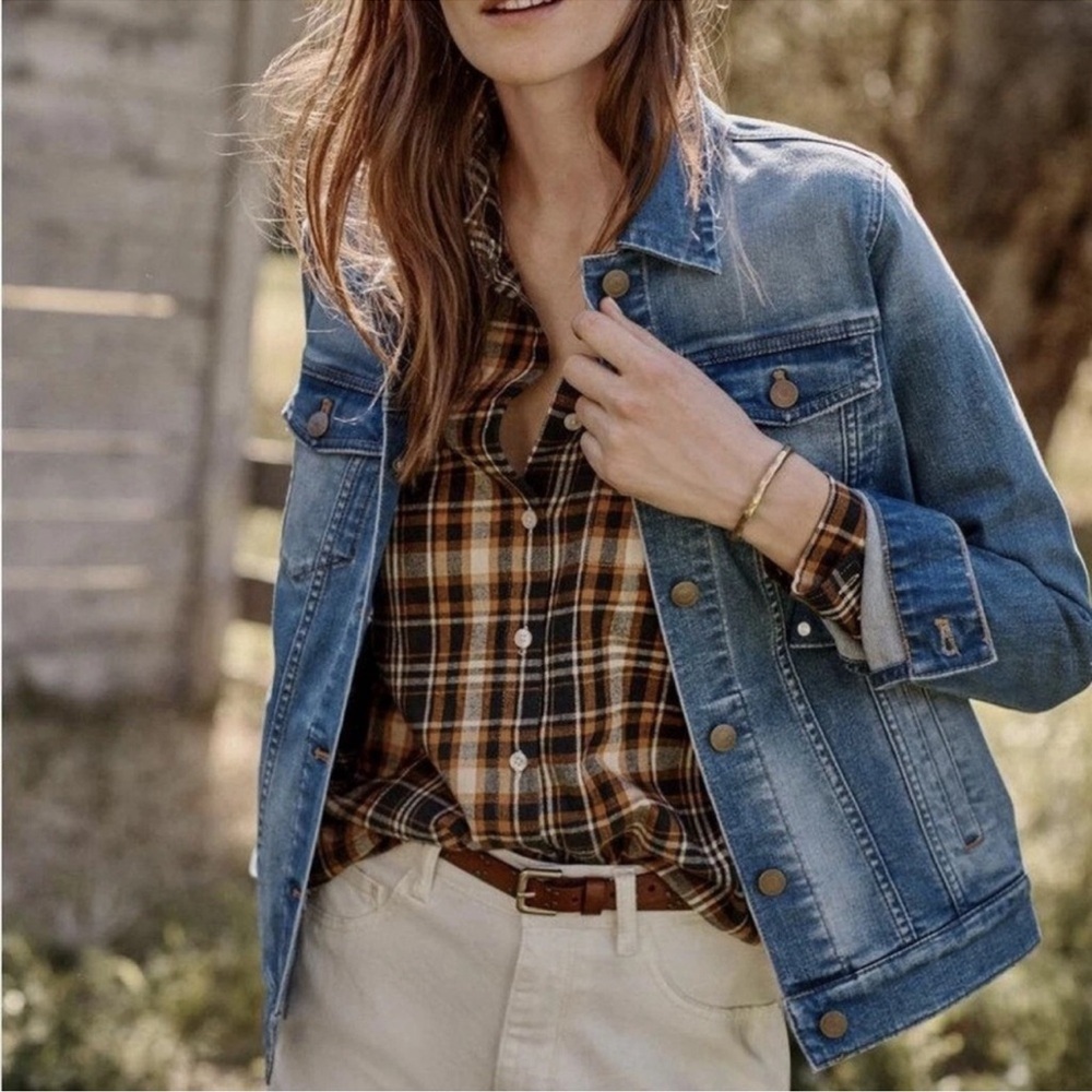 Garnet Hill Plus Blue Jean Denim Jacket Sz 18 Medium Wash